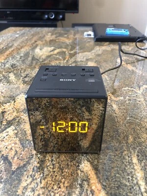 Sony ICF-C1T Alarm Clock AM/FM Radio with Digital Mirror Face Front - Image 1 of 4