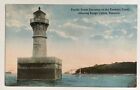 Postcard Panama Canal Pacific Coast Entrance Showing Range Lights Lighthouse