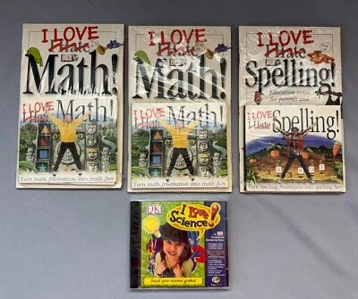 DK PC Software lot (4) I Love Spelling Science Math Vintage Kids Educational - Image 1 of 4
