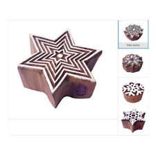 Star Blocks for Fabric Block Printing Wooden Printing Stamps for Henna Tattoos