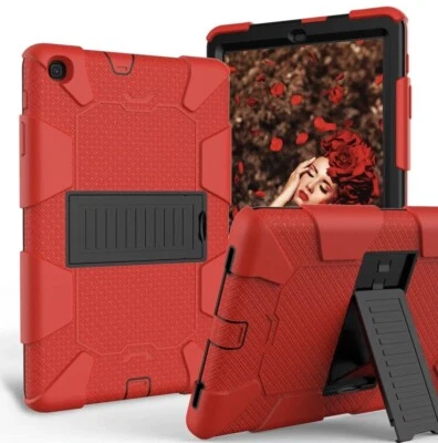 For Sam Galaxy Tab A7 Lite 8.7 Tablet Heavy Duty Stand Case SM-T220/225 2021 Red - Image 1 of 4