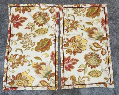 Pier 1 Imports Juego de fundas de almohada floral jacobeo King par tostado naranja rojo verde Foto 1 de 4