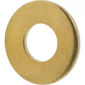 Lavadoras planas de latón sólido de 1/4" grado estándar comercial 360 Qty 100 - Imagen 1 de 4