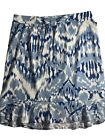 Soho Apparel Blue & White Patterned Loose Skirt W/ Bow Front Women Size Xl Nwt