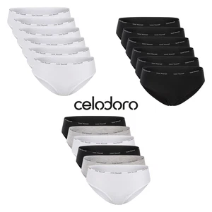 Celodoro Damen Slip (6er Pack) Bikini-Slip mit schmalem Ziergummi und Schriftzug - Bild 1 von 8