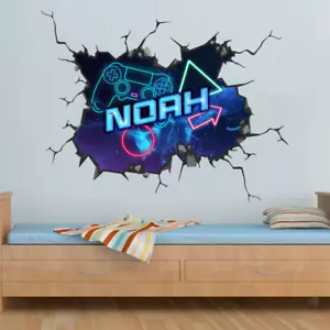 Adesivo da parete decalcomania nome giocatore al neon (ragazzo) decalcomania - Foto 1 di 5