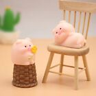 6PC 1:12 Scale Dolls House Miniatures Lot Pink Piggy Pig Animal Resin Decorate