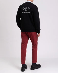 POPPRI Unisex Sweatshirt Größe M beschichtet Logo zweifarbig Rundhalsausschnitt - Bild 1 von 12