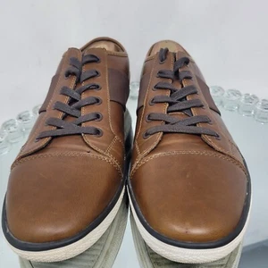 KENNETH COLE Mens Brown Leather Sneakers Shoes Challis Round Toe 10 M Excellent! - Picture 1 of 7
