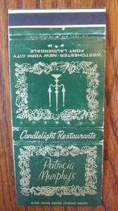 IRISH PUB MATCHBOOK COVER: PATRICIA MURPHY'S (NEW YORK CITY FORT LAUDERDALE) -E8 - Picture 1 of 2