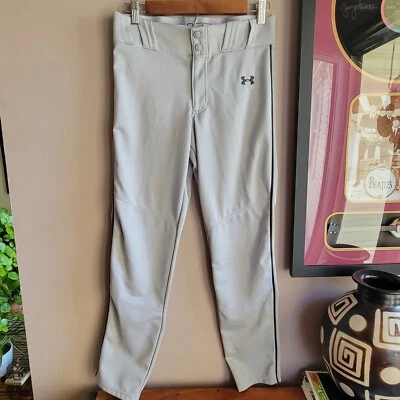 Excellent Under Armour HEATGEAR Baseball Kids Size XL Light Grey - Image 1 of 4