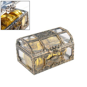 Pirate Treasure Box Crystal Jewelry Trinket Keepsake Transparent Chest Organizer