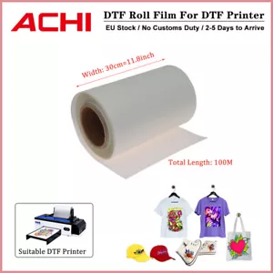 ACHI 30cm DTF Roll Transfer Film PreTreat Heat Transfer Paper For A3 DTF Printer - Bild 1 von 7