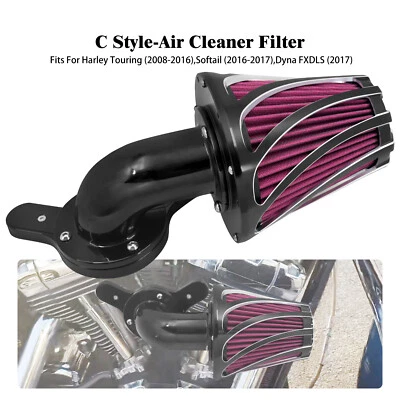 Spiral Sucker Air Cleaner Filter Red Intake For Harley Road Electra Glide 08-16 - Image 1 of 4