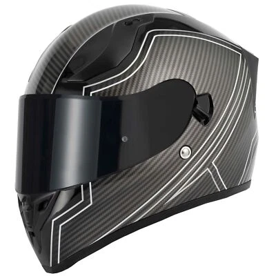 CASCO MOTO VCAN H128 CARA COMPLETA DOBLE VISERA PARASOL VECTOR CARBONO Foto 1 de 4