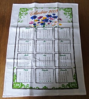 torchon calendrier année 2008 - Photo 1/4