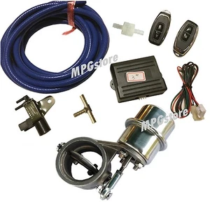 2.5 ID Open SS Vacuum Exhaust Cutout Valve with Wireless Remote Controller Set - Picture 1 of 7