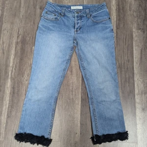Maurices Y2K Black Frayed Hem Low Rise Flare Jeans Denim Size 5/6 Reg - Picture 1 of 8