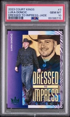 2023-24 Court Kings Luka Doncic Dressed to Impress Asia Jade /25 PSA 10 GEM MINT - Image 1 of 3