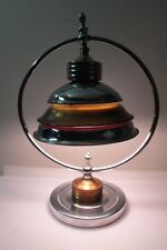 RARE VINTAGE ART DECO STEAMLINE MACHINE AGE CHROME COPPER TABLE DESK LAMP