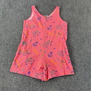 Eyecathcher Romper Girls Small Pink Neon Vintage Shorts One Piece - Picture 1 of 10