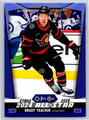 2024-25 O-Pee-Chee Pee-Chee - Blue Border Brady Tkachuk Ottawa Senators #530 - Image 1 of 2