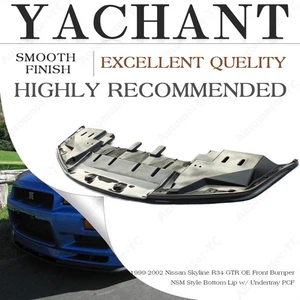 Parachoques delantero FRP/CARBONO para Nissan Skyline R34 GTR 99-02 OE labio NSM con undertray - Imagen 1 de 15