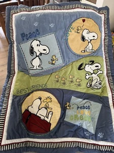 Lambs & Ivy Vintage Snoopy Peanuts Nursery 5 Piece Baby Crib Bedding Set Baby - Picture 1 of 22