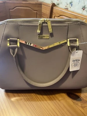 Bolso sin asas Joy Mangano & Iman de cuero + bandolera piedra topo Foto 1 de 2