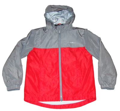 Chaqueta Eddie Bauer Niños Talla Pequeña 7/8 Con Capucha 3 en 1 Rojo Gris Cremallera Vellón Foto 1 de 4