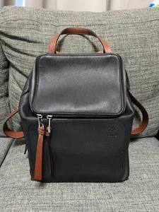 Mochila LOEWE Goya Cuero Negro Talla Pequeña Bolso Auténtico y Original Usado - Imagen 1 de 16