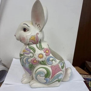 6016933 Jim Shore Rabbit Planter Heartwood Creek - Picture 1 of 4