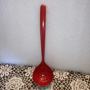 Vintage Copco Utensil RED Melamine Slotted Spoon Strainer Ladle Skimmer 12” - Picture 1 of 4
