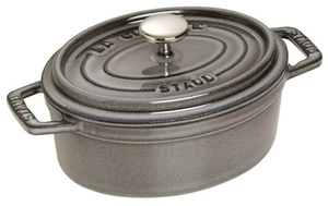 STAUB Stowbu "Pico Cocot oval grau 17cm" kleiner Zweihandguss Emaille Hot Pot - Bild 1 von 5