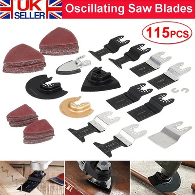 115Pcs Universal Oscillating Saw Blades Set Multi Tool Blades Wood Metal Cutter - Image 1 of 4