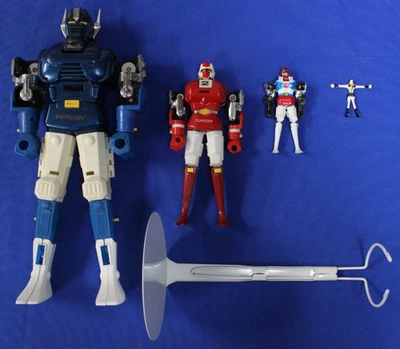 Robot mecánico Bandai 1984 Godaikan Gardian Chogokin con soporte suelto incompleto Foto 1 de 4