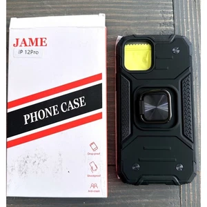 JAME iPhone 12 Pro (6.1") Black Shockproof & Drop-Proof Stand Case w/ Protector - Picture 1 of 4