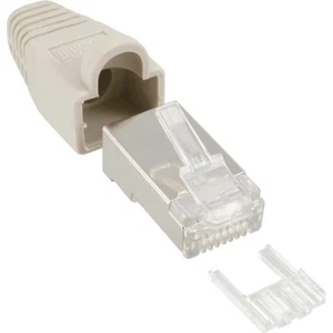 InLine Crimpstecker RJ45 geschirmt Knickschutz Einfädelhilfe 100er Pack beige - Bild 1 von 1