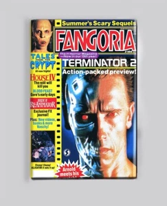"TERMINATOR 2 / REVISTA FANGORIA - IMÁN DE PÓSTER DE 2"x3"" Schwarzenegger vhs retro - Imagen 1 de 3