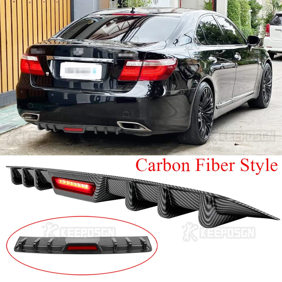 6 aletas difusor trasero parachoques alerón labio luz LED para Lexus LS460 LS500 LS600 Foto 1 de 4