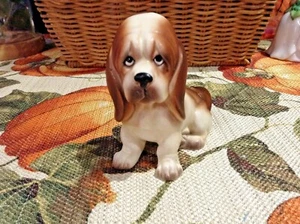 1960's Basset Hound Puppy Dog Sad Eyes Long Ears Porcelain Figurine 3.5" Vintage - Picture 1 of 7