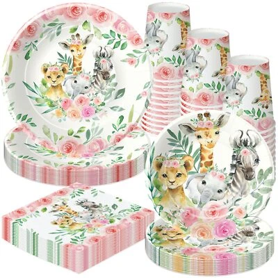 HIPVVILD Safari Jungle Theme Party Supplies for Girl - Animal Safari Birthday... - Image 1 of 4