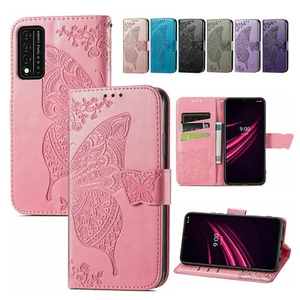 Butterfly Magnetic Flip Leather Wallet Case Cover For T-Mobile REVVL V+ Plus 5G - Picture 1 of 15