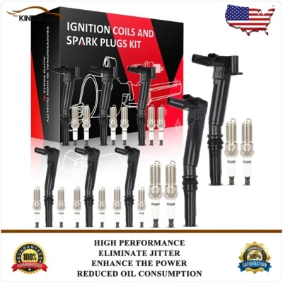 Left & Right Ignition Coils & Spark Plugs For Ford E350 Super Duty 2018-19 6.2L - Image 1 of 4