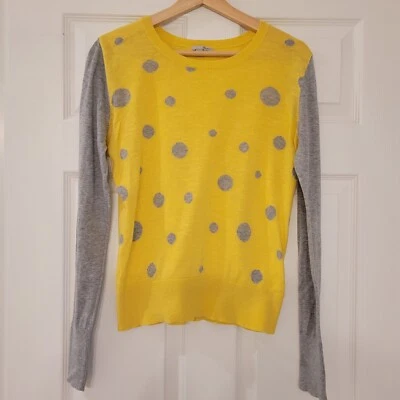 Halogen Lightweight Yellow Dots Cardigan, Size M - Image 1 of 4