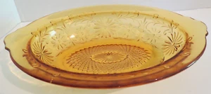 Indiana Glass Daisy Amber Oval Vegetable Bowl - Picture 1 of 6