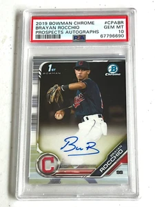 2019 Bowman Chrome Brayan Rocchio 1st Prospect Autograph AUTO PSA 10 GEM MT RC1 - Picture 1 of 2