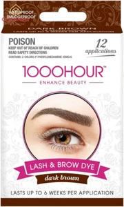 1000 Hour Eyelash & Brow Dye Kit Dark Brown 72g Long-Lasting Tint - Picture 1 of 12