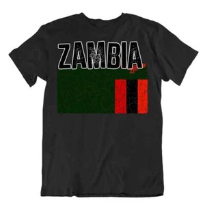 Flag T-Shirt Zambia Fashion Country Souvenir Gift Tee Pride logo - Picture 1 of 8