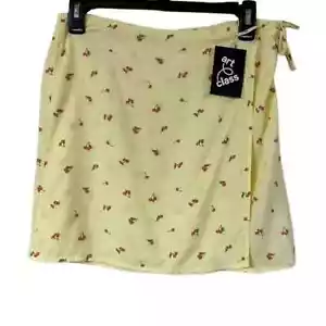 Art Class Girls Cherry Print Rayon Side-Tie Wrap Skirt, Yellow Size XXL (18) - Picture 1 of 7